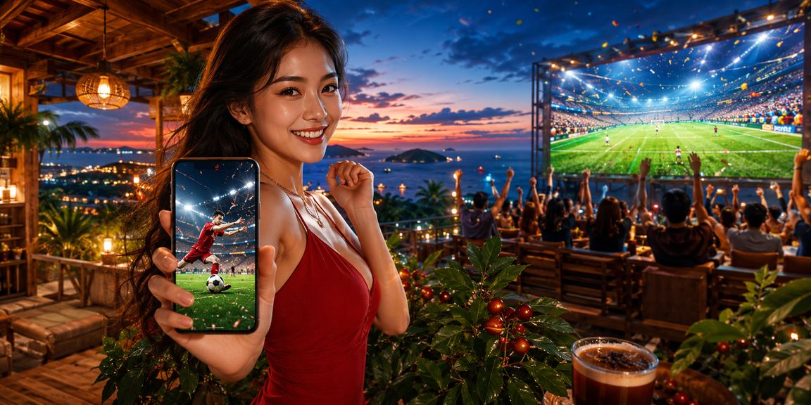 Người dùng chơi live casino trên mobile tại Phú Quốc bên ly cà phê